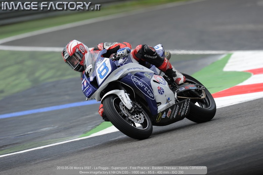 2010-05-08 Monza 0597 - La Roggia - Supersport - Free Practice - Bastien Chesaux - Honda CBR600RR